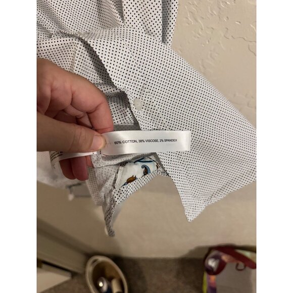 Denim & Flower Ricky Singh Extra Large Polka Dot Mens Button Down Shirt - Picture 8 of 9